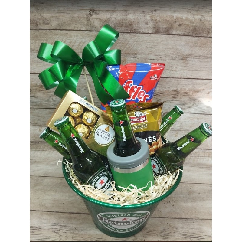 Kit Heineken com Copo térmico e Balde de Alumínio Kit Heineken com Copo térmico e Balde de Alumínio